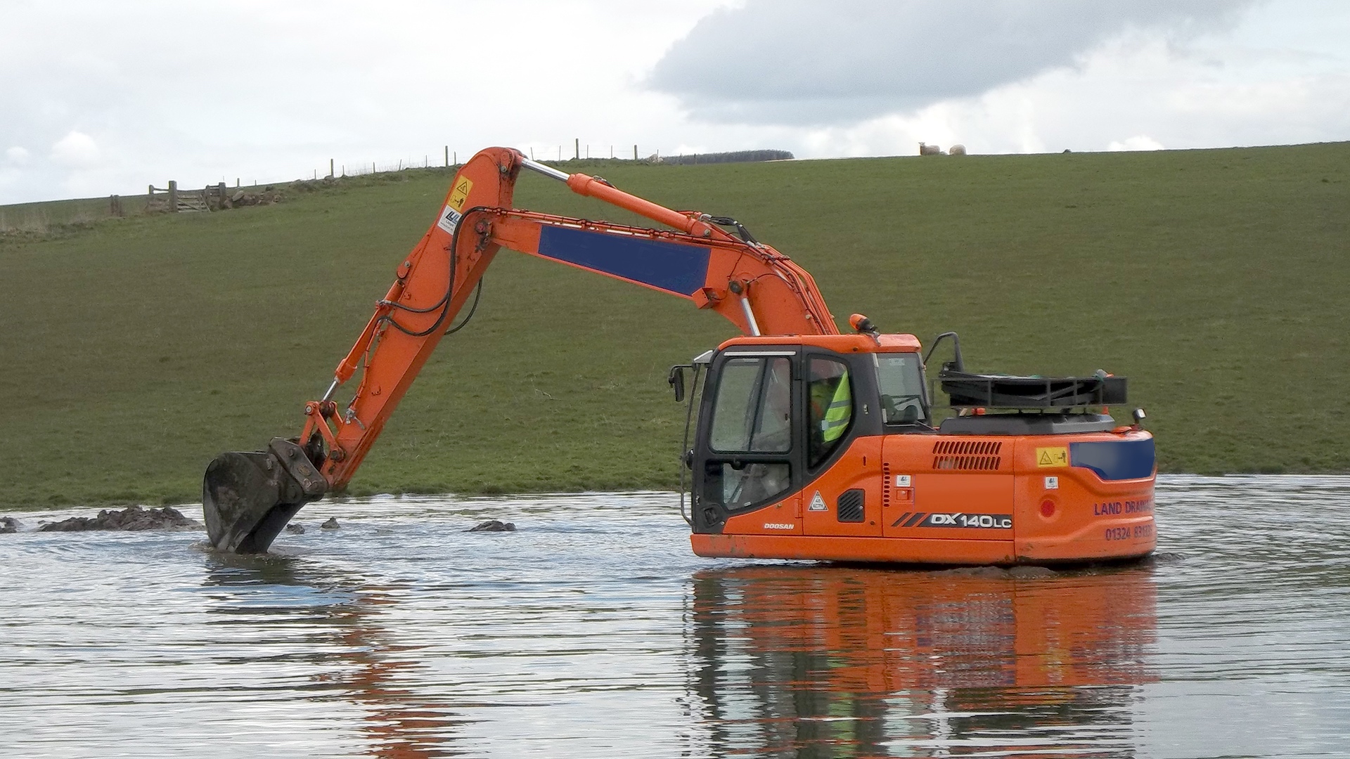 Draining farmland caused by blocked drains